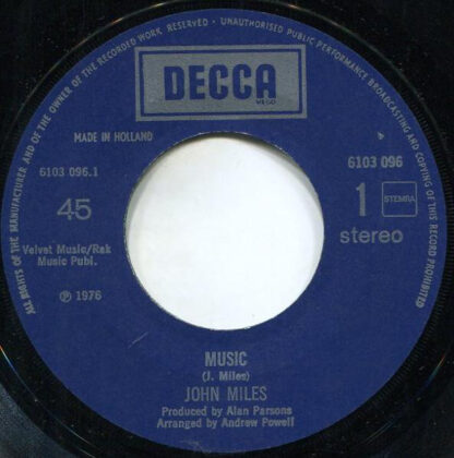 John Miles ‎– Music (7"si NL 1976) nm/vg - Image 2