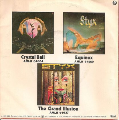 Styx ‎– Sing for the Day (7"si NL 1978) vg+++/g - Image 2