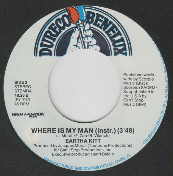 Eartha Kitt – Where is My Man (7"si NL 1983) nm/vg+ - Image 3
