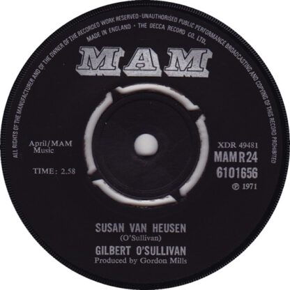 Gilbert O'Sullivan ‎– Susan van Heusen (7"si UK 1971) vg++