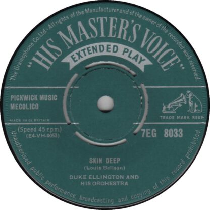 Duke Ellington ‎and His Orchestra – Sophisticated Lady / Skin Deep (7"EP UK 1954) - Image 3
