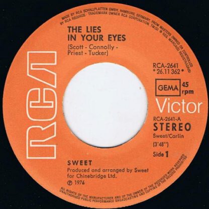 (The) Sweet ‎– The Lies in Your Eyes (7"si Germany 1976) nm/vg+ - Image 3