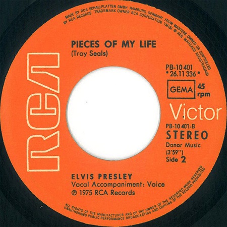 Elvis Presley – Bringing It Back / Pieces of my Life (7"si Germany 1975) vg++/vg++ - Image 3