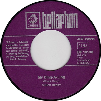 Chuck Berry – My Ding-A-Ling (7"si Germany 1972) - Image 2