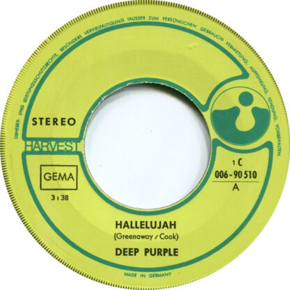 Deep Purple ‎– Hallelujah (7"si Germany 1969) - Image 2