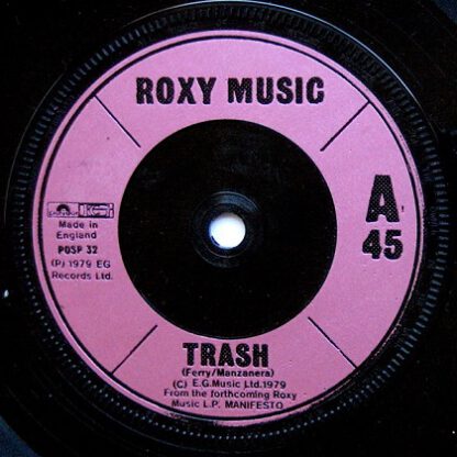 Roxy Music ‎– Trash (7"si UK 1979)  vg+/vg++ - Image 3
