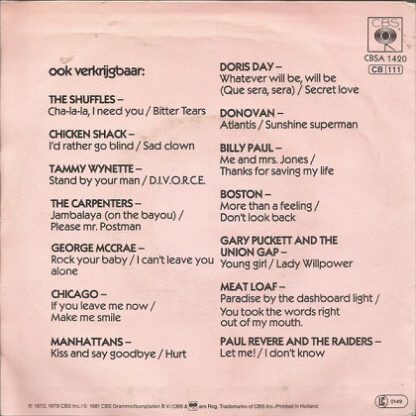 Art Garfunkel - Bright Eyes (7"si NL 1981 re-release) Do You Remember-series - Image 2