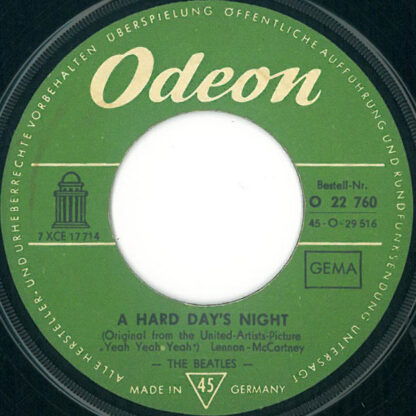 The Beatles ‎– A Hard Day's Night / Things We Said Today (7"si Germany 1964)