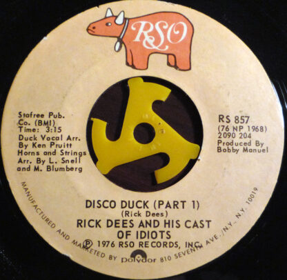 Rick Dees & His Cast of Idiots ‎– Disco-Duck Parts 1 & 2 (7"si US 1976)