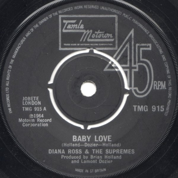 Diana Ross & The Supremes – Baby Love (7"si UK 1974 reissue)