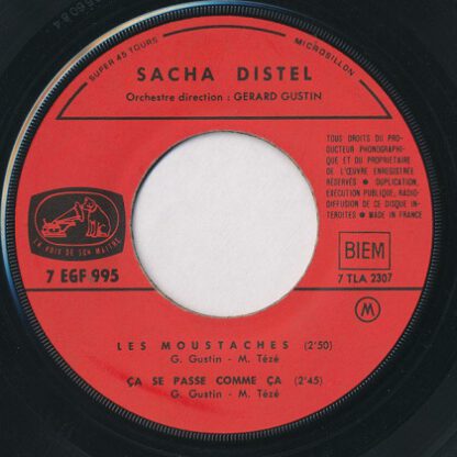 Sacha Distel ‎– Les Moustaches (7"EP France 1967) - Image 3