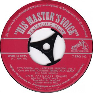 Tito Schipa ‎– Brani da "Don Pasquale", "Andrea Chenier", "La Sonnambula" (7"EP NL 1958)