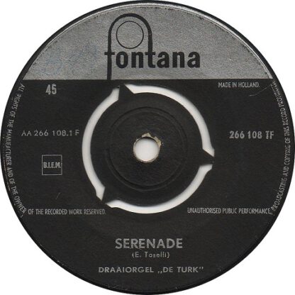 Draaiorgel "De Turk" ‎– Serenade (7"si NL 1961) - Image 2
