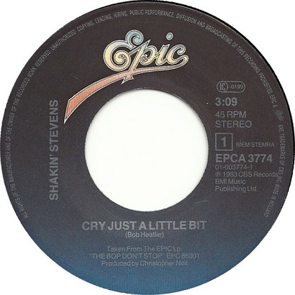 Shakin' Stevens – Cry Just a Little Bit (7"si NL 1983) - Image 3