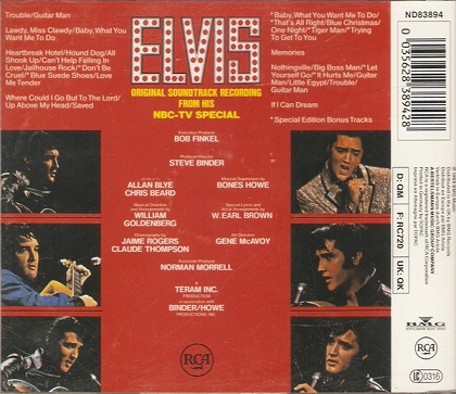 Elvis Presley – "ELVIS" NBC-TV Special (CD Germany 1991) Original Soundtrack Recording (+ 8 Bonus Tracks!) - Image 3