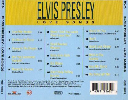 Elvis Presley ‎– Love Songs (CD NL 1992) - Image 2