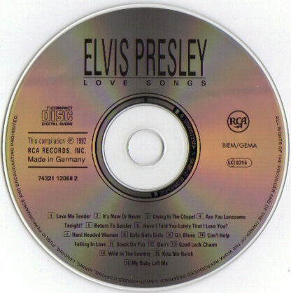 Elvis Presley ‎– Love Songs (CD NL 1992) - Image 3
