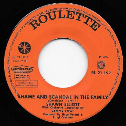 Shawn Elliott ‎– Shame and Scandal in the Family (7"si NL 1964) - Image 2