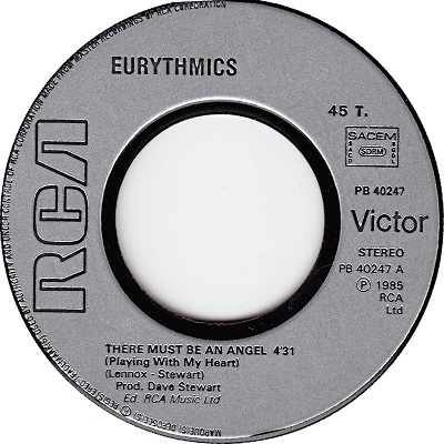 Eurythmics featuring Stevie Wonder – There Must Be An Angel (Playing With My Heart) nm/vg++ 7"si France 1985 - Image 3