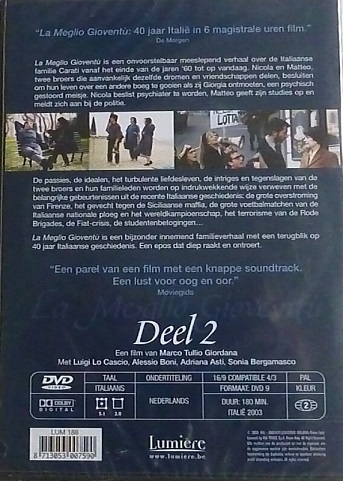 La Meglio Gioventu - Deel 2 (DVD Belgium 2003) Dutch subtitles - Image 2