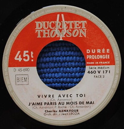 Charles Aznavour ‎– On Ne Sait Jamais (7"EP France 1958) Reissue of 1956 original - Image 3