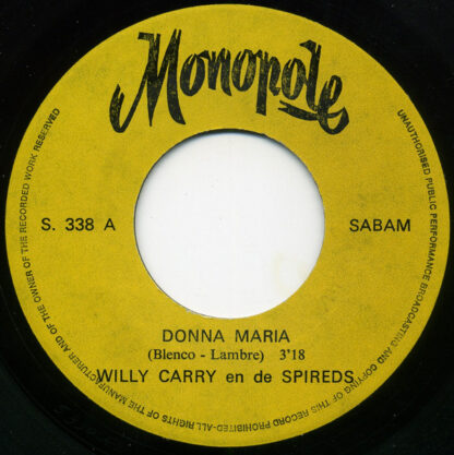 Willy Carry en De Spireds ‎– Donna Maria / De Vekes van Het Bukenhof ‎– Blue Bell Polka (7"si Belgium 1973) - Image 3