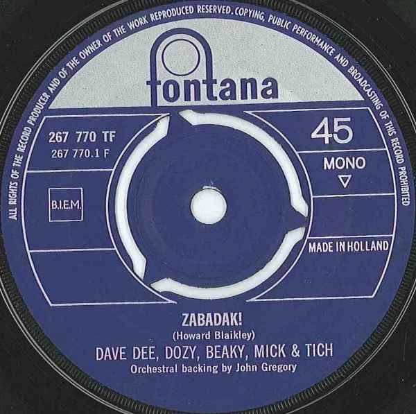 Dave Dee, Dozy, Beaky, Mick & Tich – Zabadak! (7"si NL 1967) vg++/vg+ - Image 3