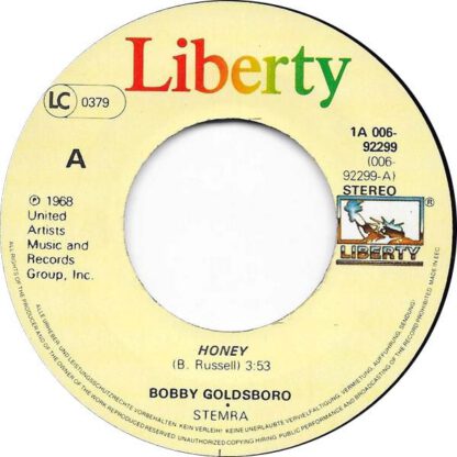 Bobby Goldsboro – Honey / Danny (7"si NL 1981 re-isue of 1968 original US #1!) - Image 3