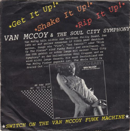Van McCoy & The Soul City Symphony – The Hustle / Disco Baby (7"si Germany 1975) vg++/g+ - Image 2