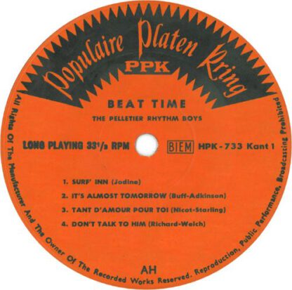 The Pelletier Rhythm Boys ‎– Beat Time! (7" 33 1/3 rpm mini-lp NL 1964) nm/nm - Image 3