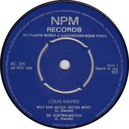 Louis Davids ‎– Wat een Meisje Weten Moet... (7"EP NL 1970) Promotie-plaatje van Persil vg+
