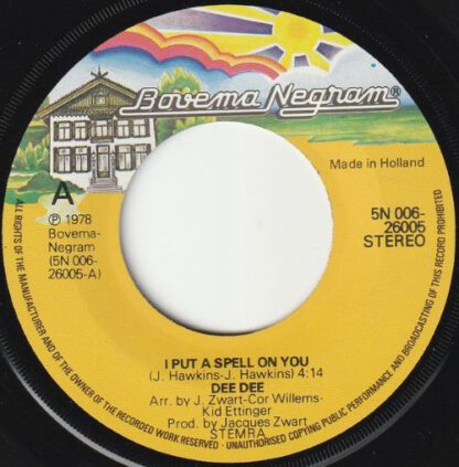 Dee Dee ‎– I Put A Spell On You (7"si NL 1978) vg++/vg++ - Image 2