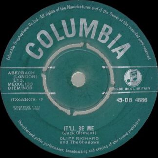 Cliff Richard and The Shadows ‎– It'll Be Me (7"si UK 1962) vg+