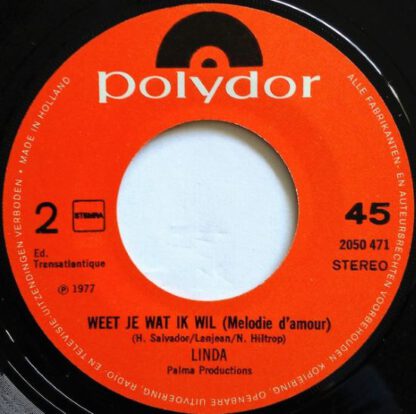 Linda ‎– Ik Zie Je Steeds Dansen in de Armen van Die Ander (7"si NL 1977) vg+ - Image 2