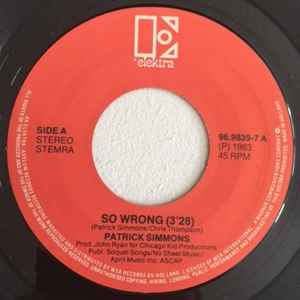 Doobie Brothers': Patrick Simmons ‎– So Wrong (7"si NL 1983) vg/vg+