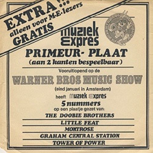Various – Muziek Expres Primeur-Plaat (7" 33 1/3 rpm flexi-disc NL 1974) Promo-plaatje vg/vg