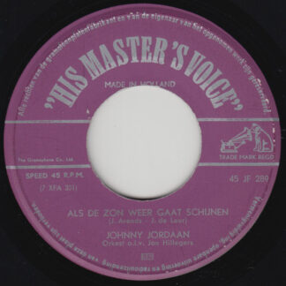 Johnny Jordaan ‎– Als de Zon Weer Gaat Schijnen (7"si NL 1960) vg+