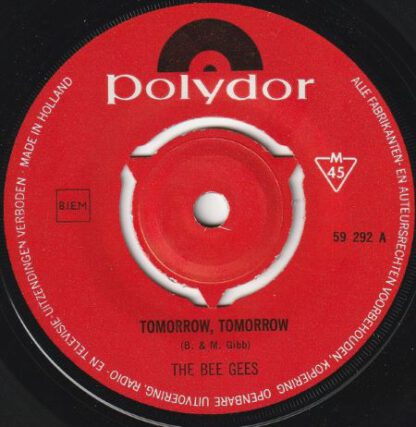 Bee Gees ‎– Tomorrow Tomorrow (7"si NL 1969) vg++/vg - Image 2