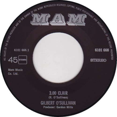 Gilbert O'Sullivan – Clair (7"si NL 1972) vg++/vg - Image 3