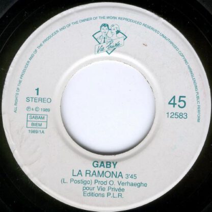 Gaby ‎– La Ramona (7"si Belgium 1989) nm/vg+ - Image 3
