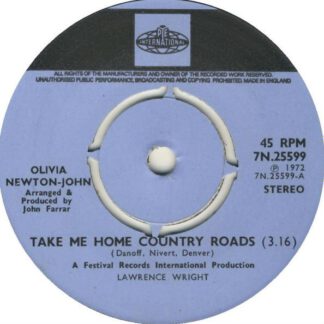 Olivia Newton-John – Take Me Home Country Roads (7"si UK 1972) vg++