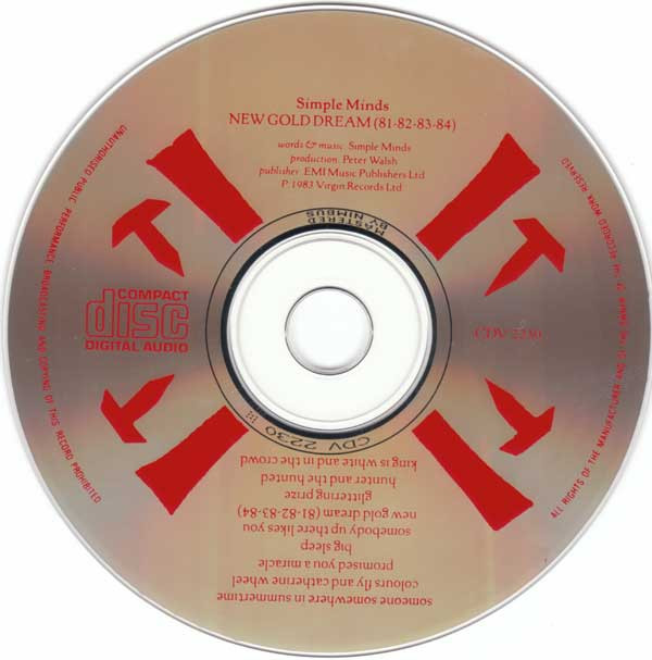 Simple Minds – New Gold Dream (81-82-83-84) CD UK album 1982 vg+/nm - Image 3