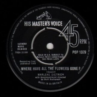 Marlene Dietrich – Where Have All the Flowers Gone? / Blowin' in the Wind (7"si UK 1965) 1962 Originals vg+