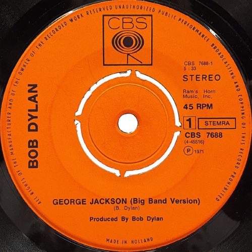 Bob Dylan – George Jackson (7"si NL 1971) vg++/g+ - Image 3
