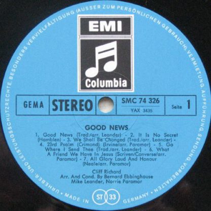 Cliff Richard ‎– Good News (Gospel LP Germany 1967) vg++/vg+ - Image 3