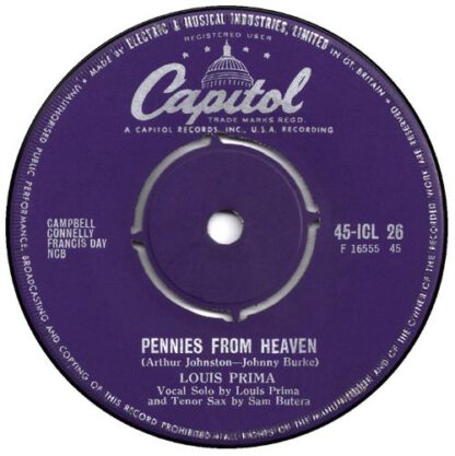 Louis Prima - Buona Sera / Pennies From Heaven (7"si UK 1956) vg- - Image 2