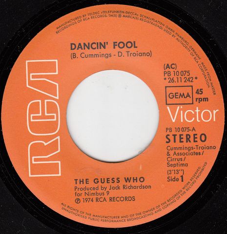 The Guess Who – Dancin' Fool (7"si Germany 1974) nm/nm - Image 2
