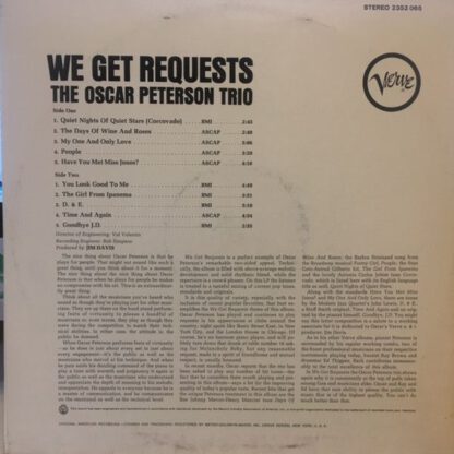 Oscar Peterson Trio ‎– We Get Requests (LP NL '70's reissue of 1964 original) nm/vg++ - Image 2