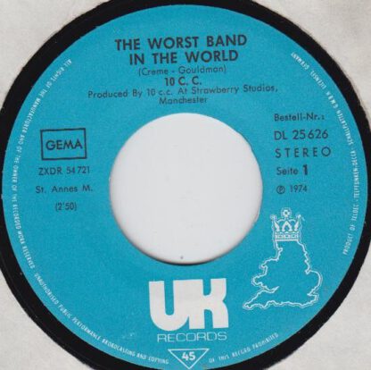 10cc ‎– The Worst Band in the World (7"si Germany 1974) PROMO! nm-/vg+ - Image 2