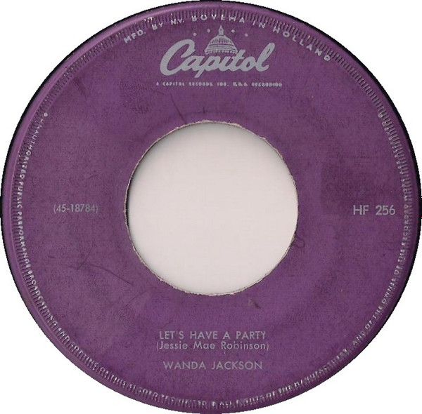 Wanda Jackson – Let's Have a Party / Long Tall Sally (7"si NL 1960) vg++/vg++